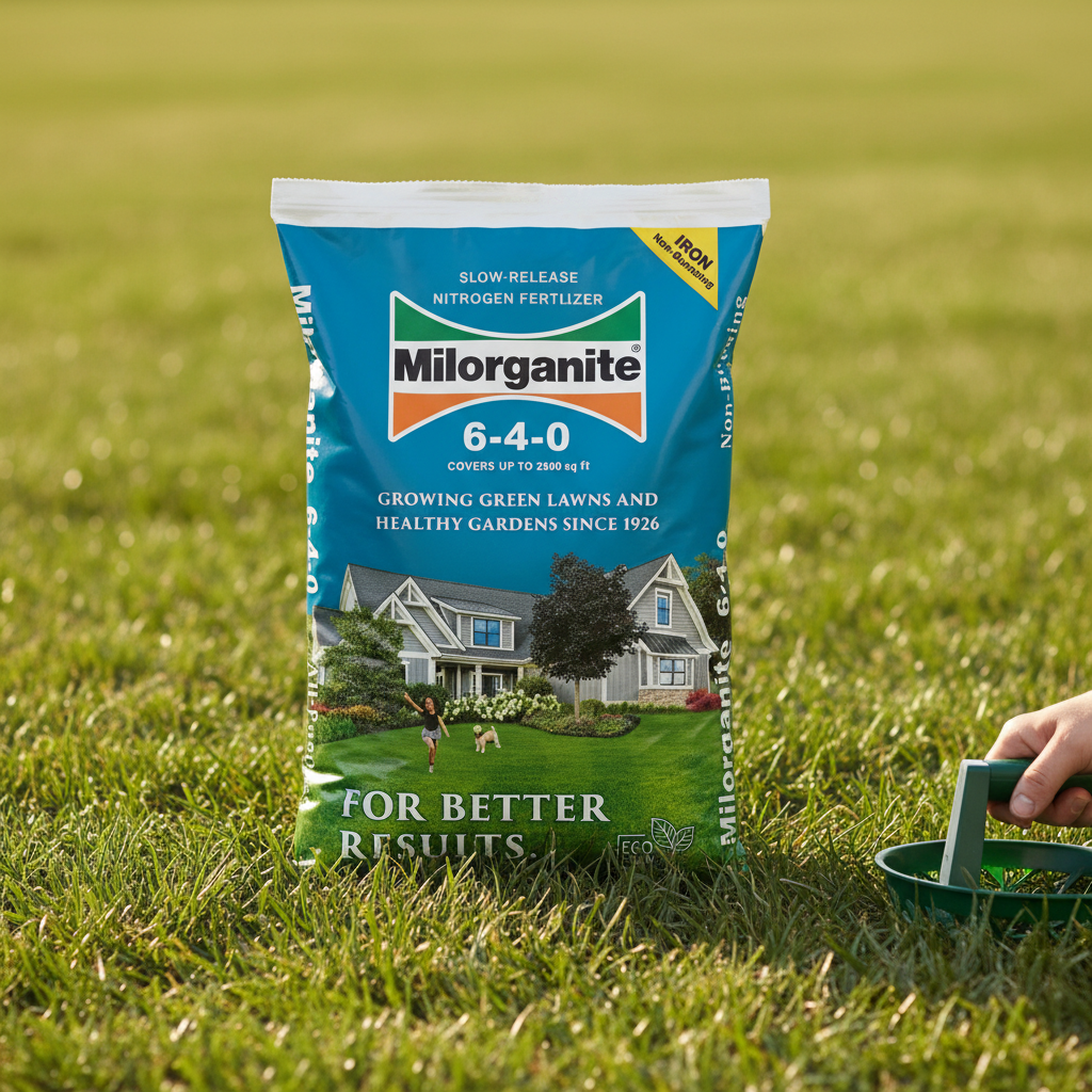 Bolsa de fertilizante orgánico Milorganite 6-4-0 de liberación lenta para césped